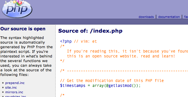 php.net source
