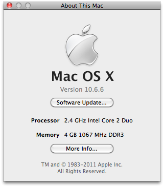 Mac OS X 10.6.6 Updated